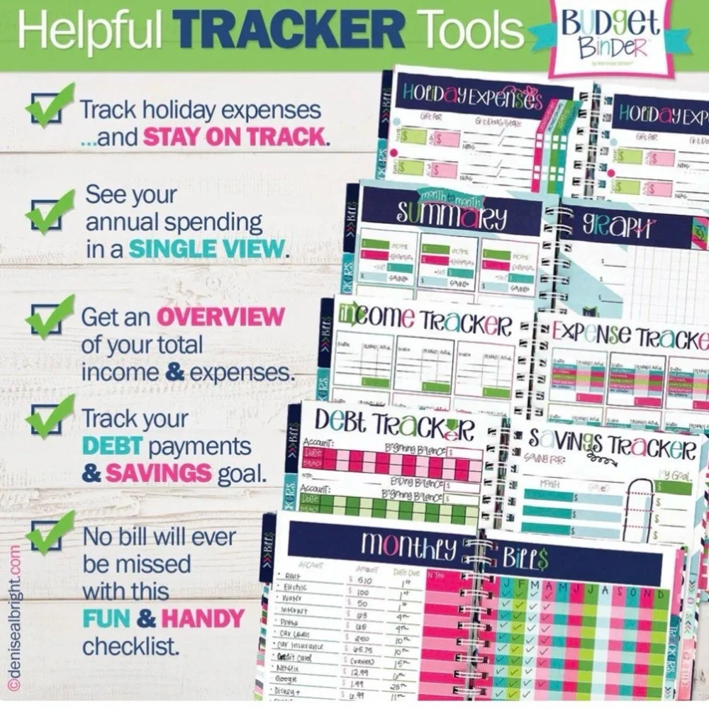 Denise Albright Budget Binder™ Bill Tracker Financial Planner | Geo Design. NEW